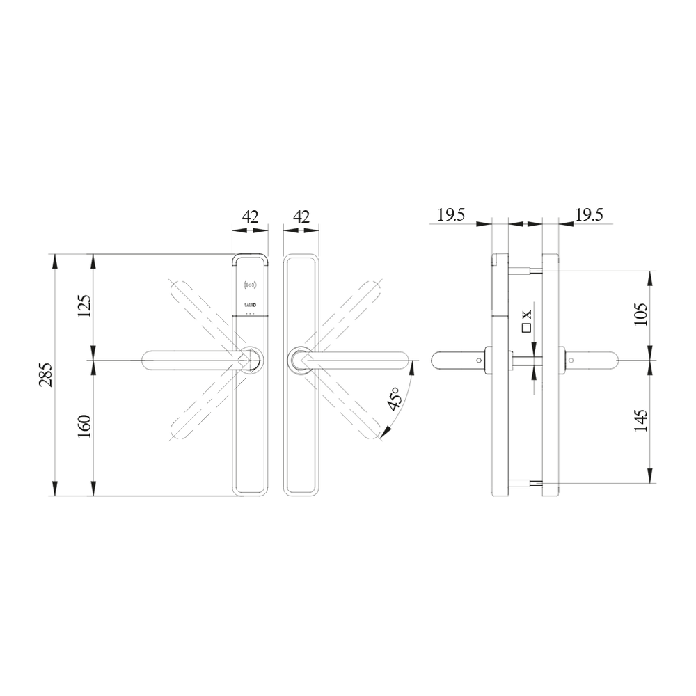 Salto XS4 One handle set EM750 IP55 (non PAS24)