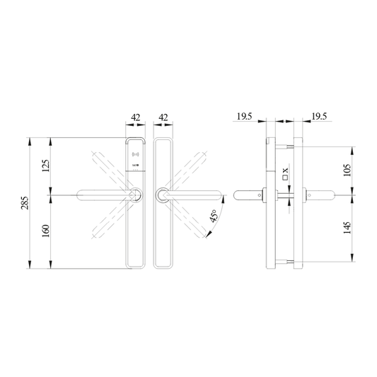 Salto XS4 One handle set EM750 IP55 (non PAS24)